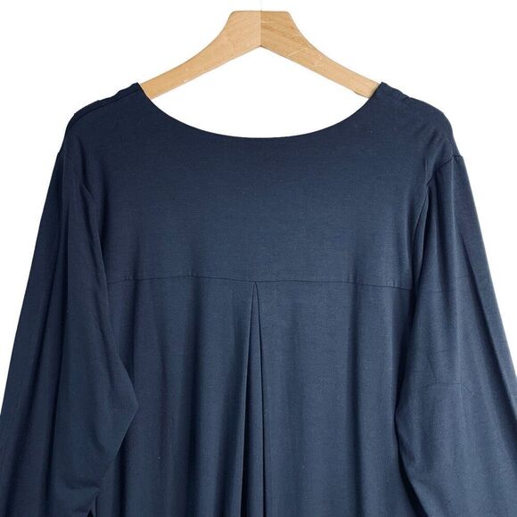 J Jill Navy V Neck Long Sleeve T-Shirt Shift Dress Womens Size XL NWT $99 - Picture 7 of 9
